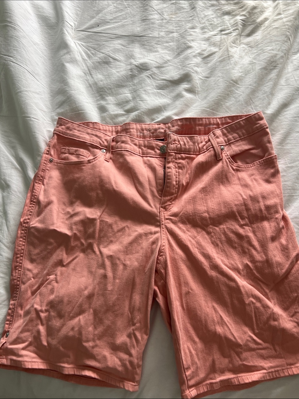 Gloria Vanderbilt Coral Pink Boyfriend Denim Shorts